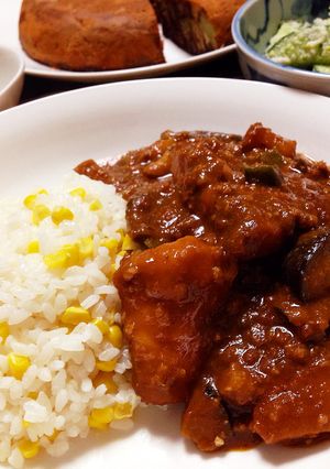 さつまいもカレー　とうもろこしごはん-レシピのメイン写真