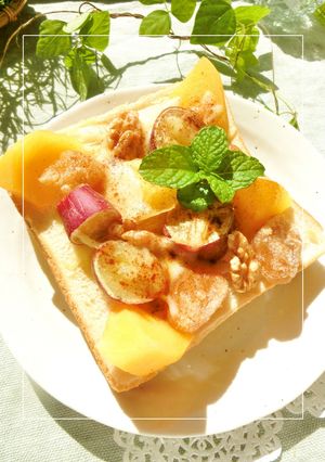 里の秋てんこ盛り✼甘塩トースト-レシピのメイン写真