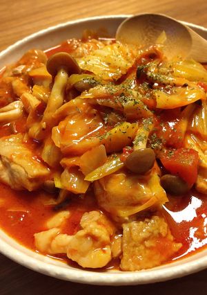 簡単！鶏もも肉とキャベツのトマト煮☆-レシピのメイン写真