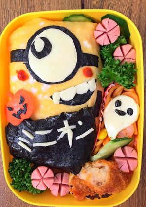 ハロウィンミニオンキャラ弁♪-レシピのメイン写真