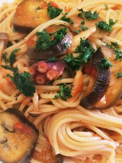 簡単*タコとナスのトマトパスタ-レシピのメイン写真