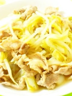 お酢でさっぱり!豚肉白菜もやしの炒めもの-レシピのメイン写真