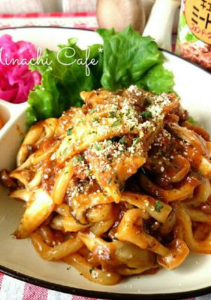 たっぷり茸のミートソースうどん-レシピのメイン写真