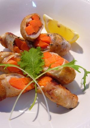 鶏皮にんじん（コラーゲン・カロテン巻き）-レシピのメイン写真
