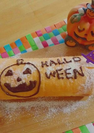 ハロウィンロールケーキ-レシピのメイン写真