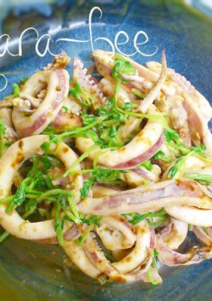 簡単5分♡イカと豆苗の海苔マヨわさび和え-レシピのメイン写真
