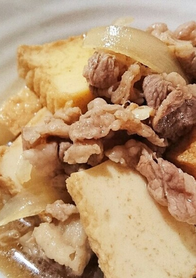 めんつゆで簡単＊牛肉と厚揚げの煮物-レシピのメイン写真
