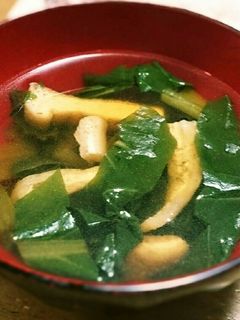小松菜と油揚げと基本のお吸い物-レシピのメイン写真