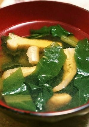 小松菜と油揚げと基本のお吸い物-レシピのメイン写真