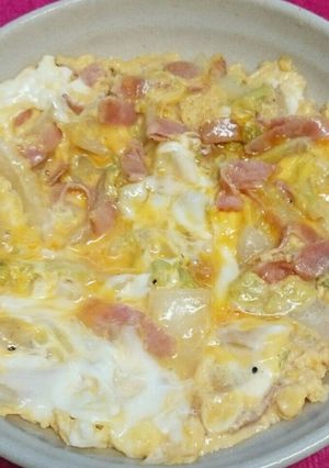 白菜とベーコンの玉子とじ-レシピのメイン写真