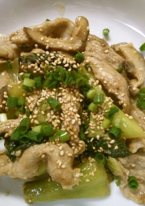 チンゲン菜と 豚肉の オイスター炒め♪-レシピのメイン写真