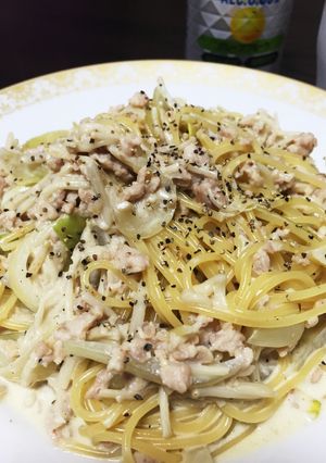 濃厚★挽肉たっぷりクリームパスタ-レシピのメイン写真