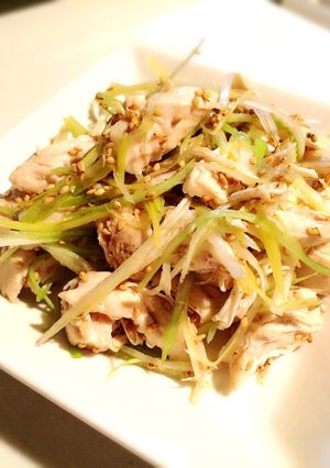 鶏ササミと白髪ネギの和え物-レシピのメイン写真