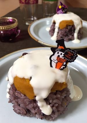 ハロウィン チーズソースの南瓜ご飯ケーキ-レシピのメイン写真