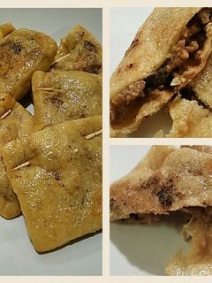 パクっと☆油揚の挽き肉ネギ味噌挟み焼き☆-レシピのメイン写真