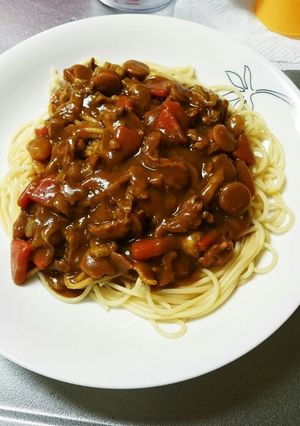 残ったカレーで☆簡単ずぼらな和風パスタ-レシピのメイン写真