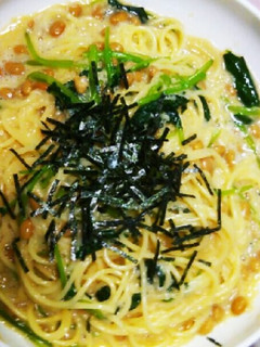 洗い物少!とろろと納豆のふわとろパスタ-レシピのメイン写真