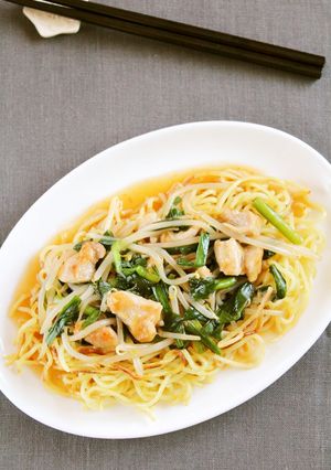 ウマ辛♪鶏ニラあんかけ焼きそば-レシピのメイン写真
