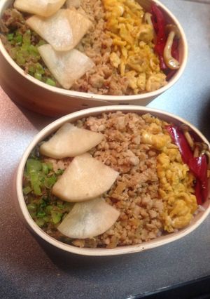 彩★鶏そぼろ弁当(卵、大根、ピーマン)-レシピのメイン写真