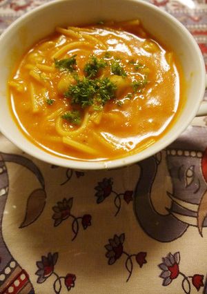 お豆とスパイスのスープパスタ ハリラ-レシピのメイン写真