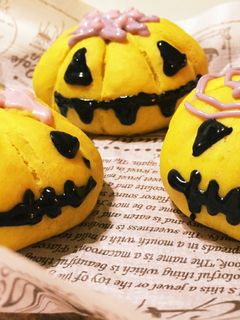 ハロウィン☆かぼちゃ餡入りパン-レシピのメイン写真