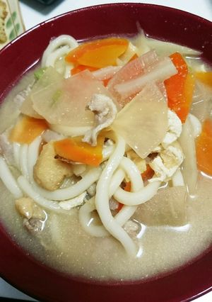 ほっこり具だくさん豚汁うどん-レシピのメイン写真
