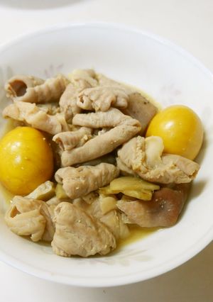 簡単！美味しい豚モツと鶏キンカンの煮込み-レシピのメイン写真
