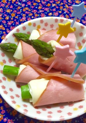時短！アスパラのハムチーズ巻き♪-レシピのメイン写真