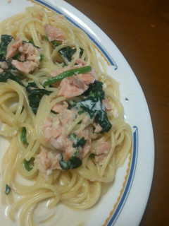 鮭とほうれん草のクリームスパゲティ-レシピのメイン写真