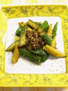 簡単おつまみ!きゅうりとジャコの山椒炒め-レシピのメイン写真