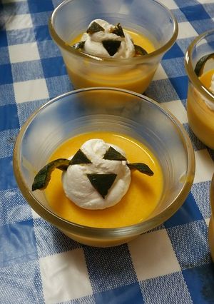 パンプキンプリン ハロウィーンおばけ-レシピのメイン写真