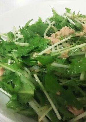 水菜とツナのオリーブ油サラダ-レシピのメイン写真