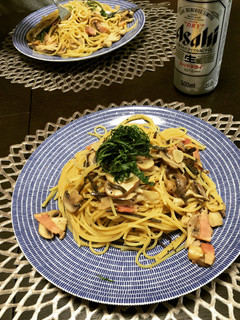 たっぷりキノコと塩昆布のクリームパスタ-レシピのメイン写真