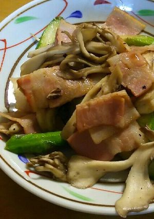 舞茸入アスパラベーコンのバタポン炒め-レシピのメイン写真