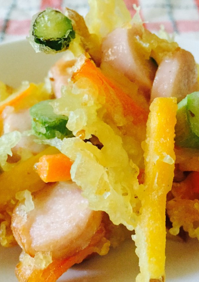 魚肉ソーセージと野菜のサクサクかき揚げ-レシピのメイン写真