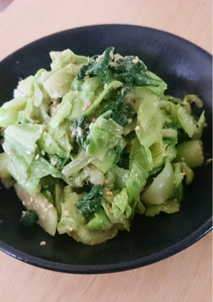 キャベツとちんげん菜のごま和え♪-レシピのメイン写真