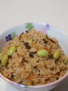 枝豆と塩昆布の炊き込みご飯-レシピのメイン写真
