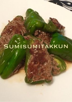 ピーマンの蕎麦肉詰め♪-レシピのメイン写真