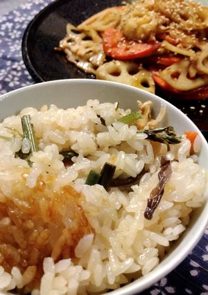山菜炊き込みおこわ-レシピのメイン写真