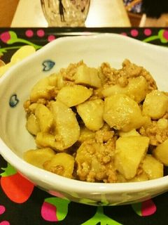 里芋とひき肉の味噌炒め-レシピのメイン写真