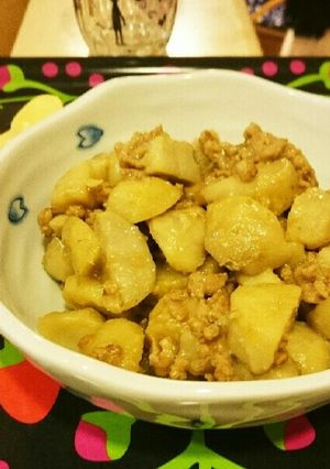 里芋とひき肉の味噌炒め-レシピのメイン写真