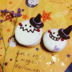 簡単ハロウィン！おばけのマシュマロサンド-レシピのメイン写真