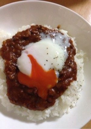 市販ルーで！キーマカレー温玉のせ♪-レシピのメイン写真