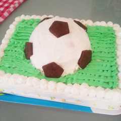 รูปของ サッカーボール　デコレーション　ケーキ！