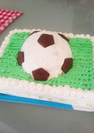 サッカーボール　デコレーション　ケーキ！-レシピのメイン写真