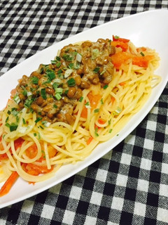 トマトと納豆のアレンジパスタ-レシピのメイン写真