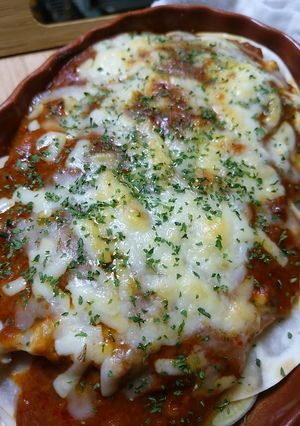 さつまいもと餃子の皮でラザニア風☆-レシピのメイン写真