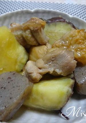 鶏肉とさつまいもとこんにゃく煮　-レシピのメイン写真