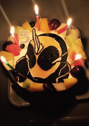 仮面ライダーゴーストデコケーキ-レシピのメイン写真