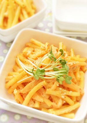キムチと柿のマカロニサラダ-レシピのメイン写真